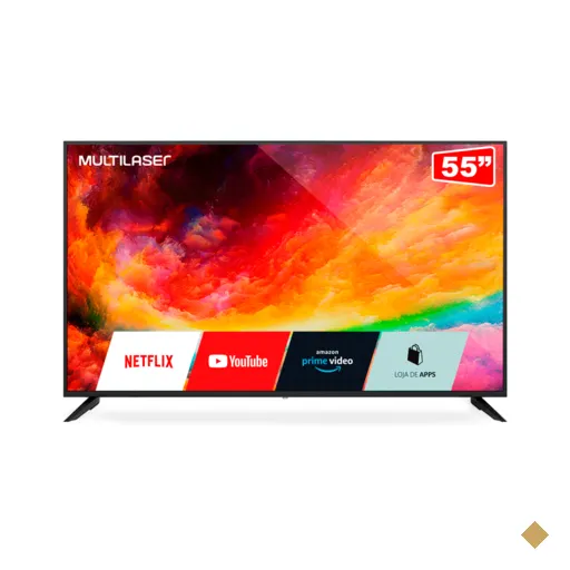 Tela TV Multilaser 55" UHD 4K Função Smart E Wi-Fi Integrado - TL025 | Preto