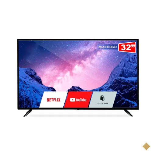 Tela TV 32" LED HD Multilaser Integrado Linux TL026 | Preto