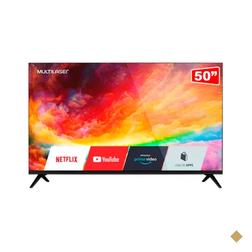 Tela 50" Ultra HD 4K Multilaser, Wi-Fi, USB, HDMI, Com Conversor Digital, TL032…