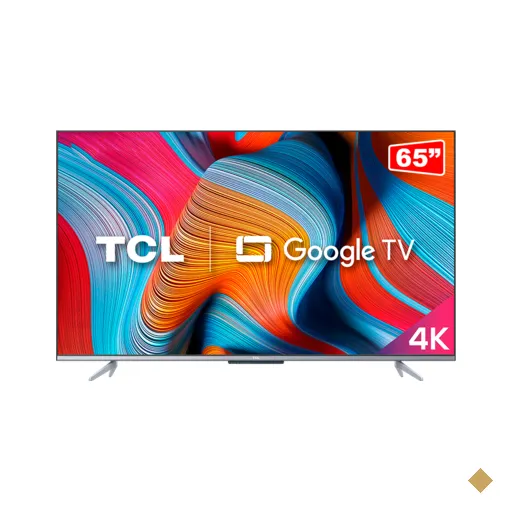 Smart TV TCL LED 65" 4K UHD 65P725 Google TV, Comando de Voz | Preto/Cinza