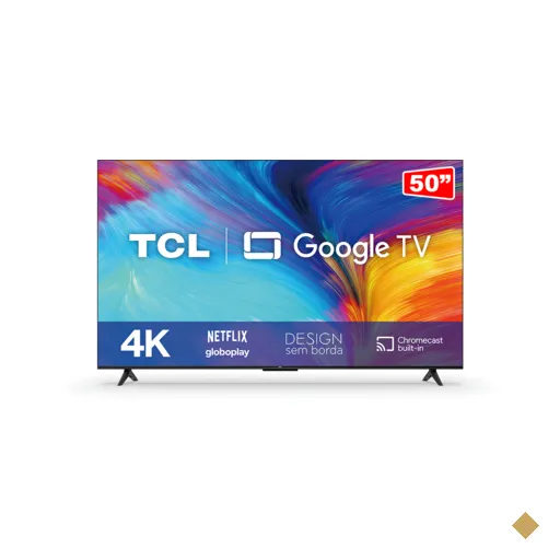 Smart TV TCL LED 50" 4K UHD 50P635 Google TV, Comando de Voz | Preto