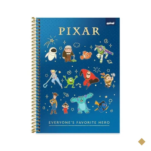 Caderno Universitário Capa Dura, 1x1, 80 Folhas, Pixar, 2639745, Spiral Px -…