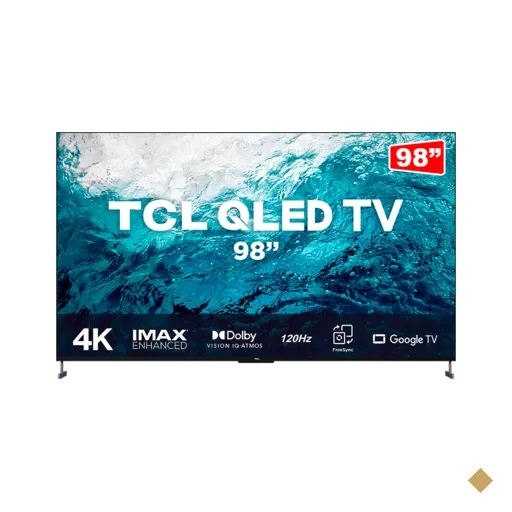 Smart TV TCL QLED 98" 4K UHD 98C735 Google TV, Dolby Vision IQ + Atmos, HDR10+…