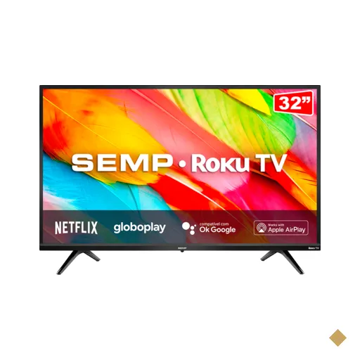 Smart TV SEMP LED HD 32" ROKU R6500, Wifi Dual Band, 3 HDMI, 1 USB, com…