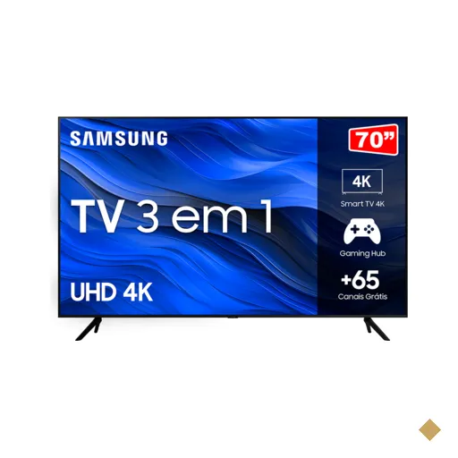 Samsung Smart TV 70" UHD 4K 70CU7700, Processador Crystal 4K, Gaming Hub…