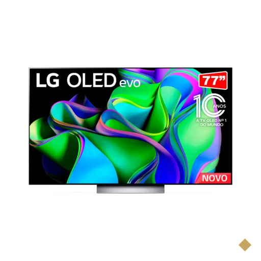 Smart TV 77" 4K LG OLED77C3PSA evo, 120Hz, G-Sync, FreeSync, Bluetooth, ThinQ…