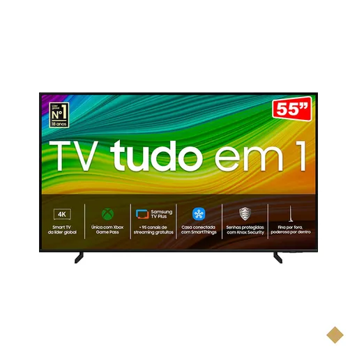 Samsung Smart TV 55" QLED 4K, Painel 60hz | N55Q60DAGXZD