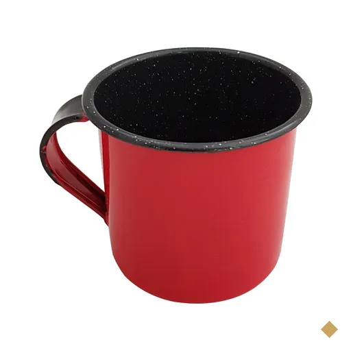 Caneca Esmaltada Xícara de Café Chá 400ml Caneca  Agata Caneca Vermelha