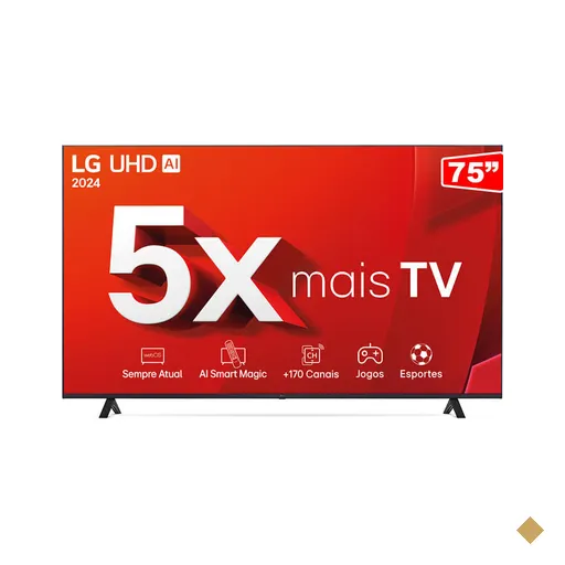 Smart TV 75" 4K LG UHD 75UT8050, Processador a5 Ger7 AI, Alexa/Chromecast|…