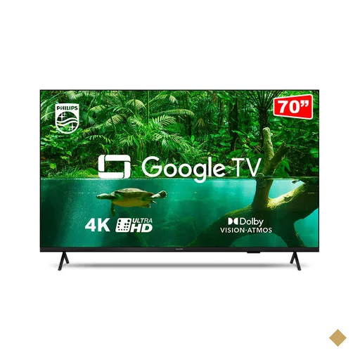 Smart TV Philips 70" DLED 4K UHD, Google TV, Wi-Fi Integrado | 70PUG7408/78