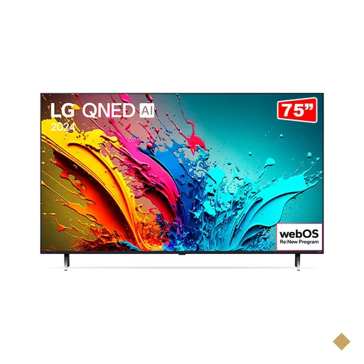 Smart TV 4K 75" LG QNED 75QNED85T, Processador a8 AI, Painel 120Hz, webOS 24 |…