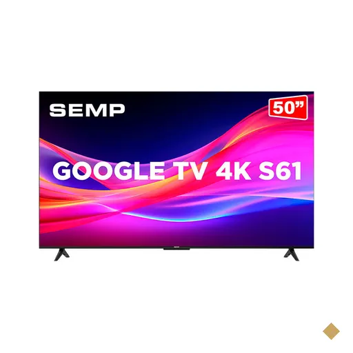 Smart TV LED 4K UHD 50" SEMP 50S61, Google Assistente, Dolby Audio | 50S61