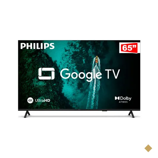Smart TV Philips 65" LED 4K UHD, Google TV, Bluetooth, Sem Bordas | 65PUG7419
