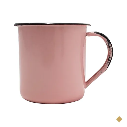 Caneca Xícara de 70ml Chá Café Esmaltadas Agata Cozinha - Rosa