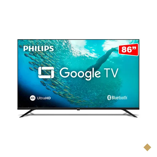 TV LED 4K 86 PHILIPS 86PUG7019 GOOGLE | Preta Mate