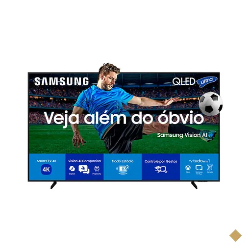Smart TV Samsung Vision AI 55" QLED Ultra 4K, Processador Q4 AI | QN55QEF1AGXZD