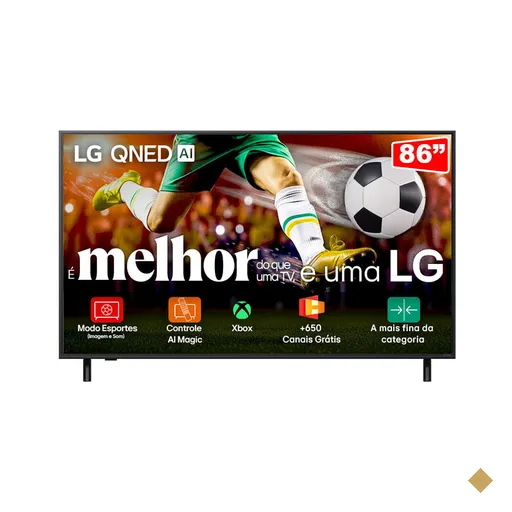 Smart TV 4K QNED 86" LG, Processador a7 AI Gen8 4K, Reconhecimento de Voz…