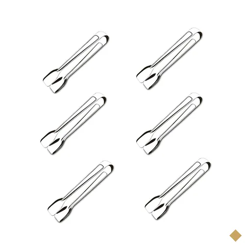 Conjunto 6 Pegadores de Inox Cozinha Carne Pinça para Gelo