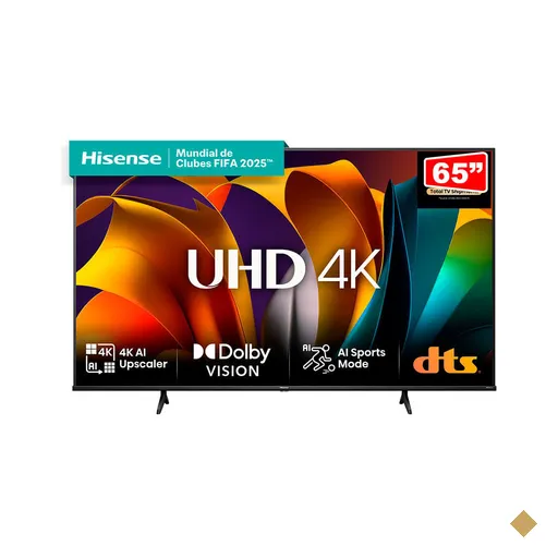 Smart TV 4K DLED 65" Hisense, Plataforma Inteligente VIDAA U9, Dolby…