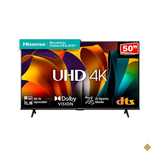 Smart TV QLED 4K 50" Hisense, Inteligência Artificial (AiPQ), Dolby Atmos…
