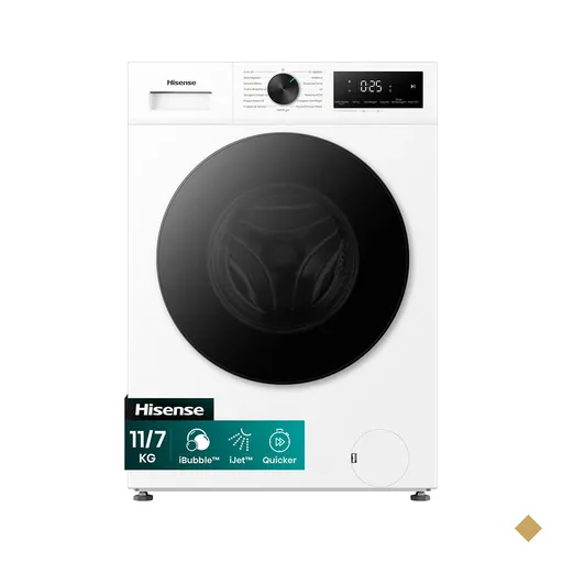 Lava e Seca Hisense 11kg, Motor Inverter, Painel Touch | Branco
