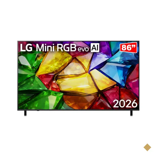 Smart TV LG Mini RGB evo AI 86" 4K, Processador Alpha 8 AI, 120Hz, 3x HDMI 2.1…