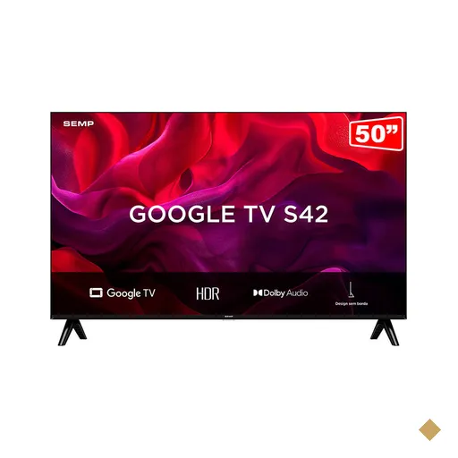 Smart TV LED 50" SEMP S42, Full HD 60Hz, HDR10, Google TV | 50S42