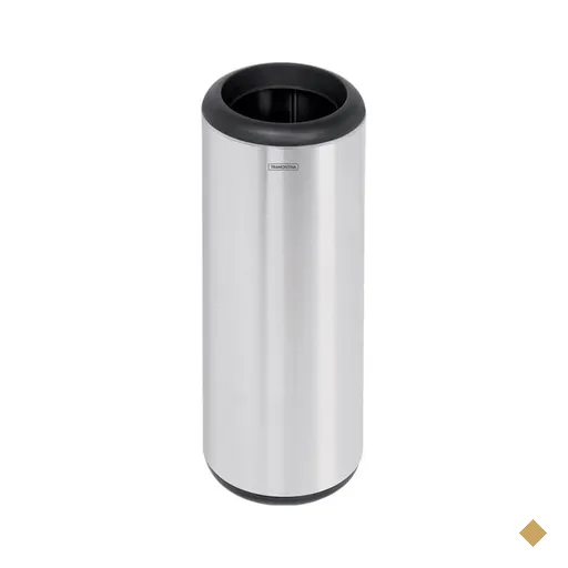 Lixeira Inox Tramontina Cápsula com Acabamento Scotch Brite e Aro e Base em…