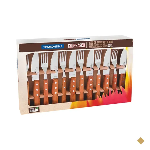 Jogo De Talheres Jumbo Tramontina 12 Peças Garfo Faca Inox