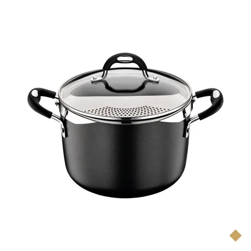 Espagueteira Tramontina Mônaco Induction em Alumínio Preto 22 cm 5,4 L