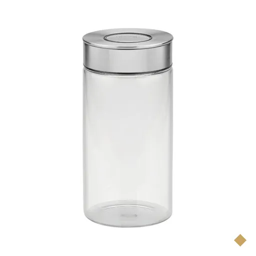 Pote de Vidro Tramontina Purezza com Tampa de Aço Inox 10 cm 1,4 L