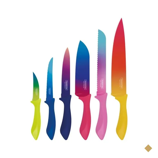 Jogo de Facas Tramontina Colorcut com Lâminas em Aço Inox e Cabos de…