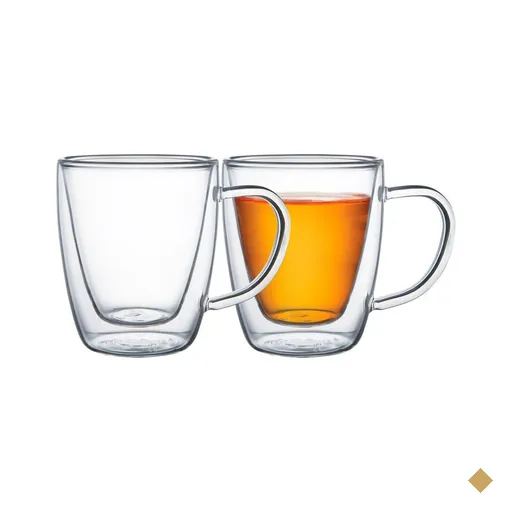 Conjunto de Xícaras Tramontina para Café e Chá Vidro Duplo com Alças 2…
