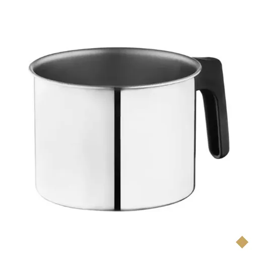 Caneca Inox 1L Pequena Fervedor Leiteira com Alça Baquelite Zanella