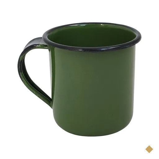 Caneca Xícara de 70ml Chá Café Esmaltadas Cozinha Verde Botânico
