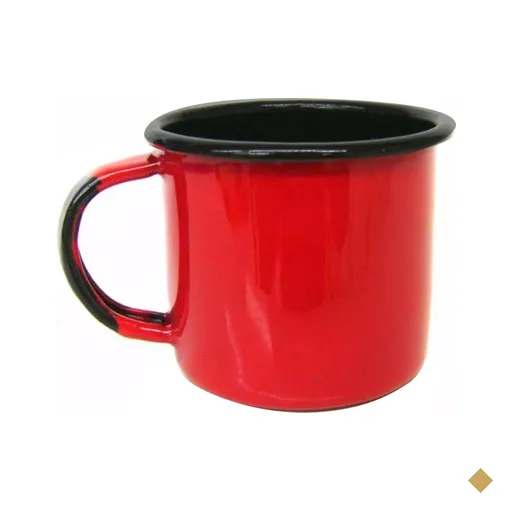 Caneca Xícara de 70ml Chá Café Esmaltadas Agata Cozinha Vermelha