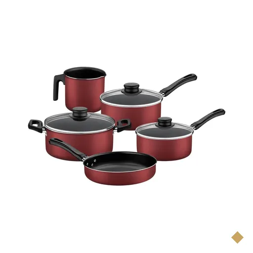 Jogo de Panelas Tramontina Caribe 5 Peças Vermelho Antiaderente Starflon Max