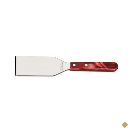 Espátula raspador 5" Tramontina em Aço Inox e Cabo Madeira Polywood Vermelho