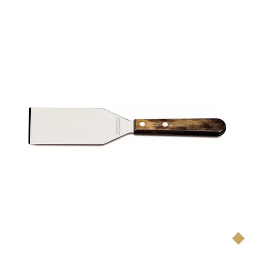 Espátula raspador 5" Tramontina em Aço Inox e Cabo Madeira Polywood Castanho