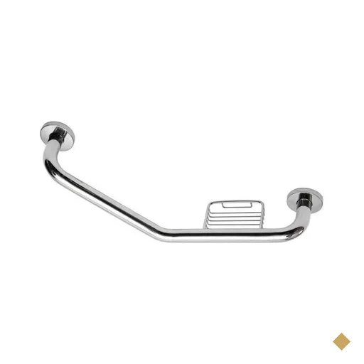 Barra de Apoio Curva 57cm Aço Inox com Saboneteira Astra