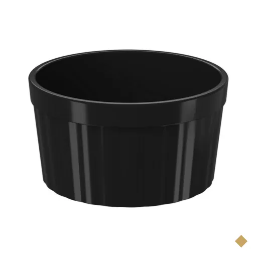 Kit 40 Ramequim Preto Canelado 200ml Uno Coza Pote Plástico Guarnição…