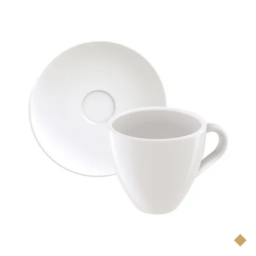 Kit 6 Xícaras de Café Expresso com Pires Tramontina Paola em Porcelana 95 ml