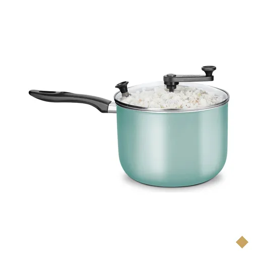 Panela Pipoqueira Supra Colors Antiaderente com Tampa de Vidro 4,8L MTA Turquesa