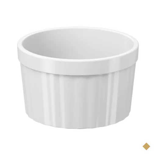 Ramekin Branco Canelado 150ml Tigela Bowl 7,9cm Uno Coza para Servir Molhos