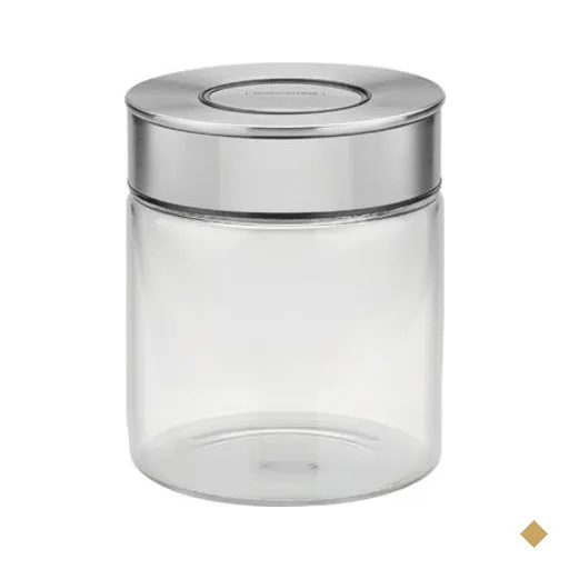 Pote de Vidro Tramontina Purezza com Tampa de Aço Inox 10 cm 0,7 L