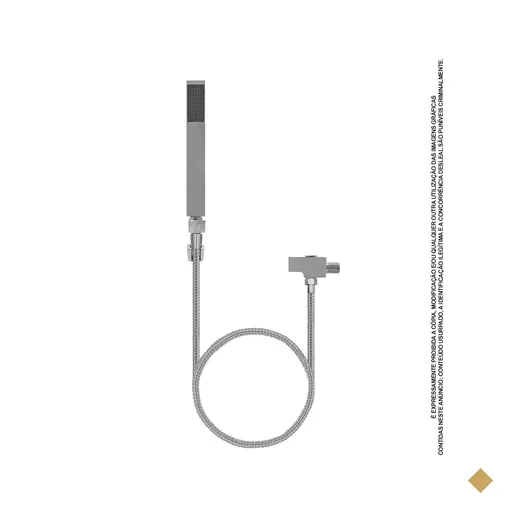 Kit Ducha de Mão Quadrada Luxo com Desviador Quadrado Jhd Metais