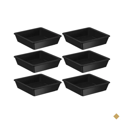 Kit 6 Porta Shoyu 50ml Molheira Sushi Preta Pote Quadrado Nozoki Uno Coza…
