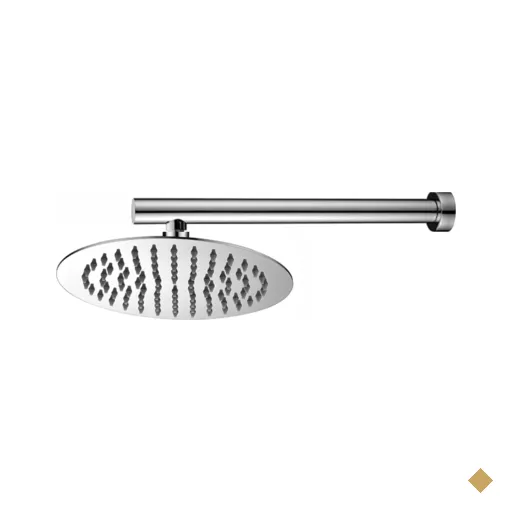 Ducha Chuveiro Redonda Slim Metal Inox Luxo Com Braço 40cm