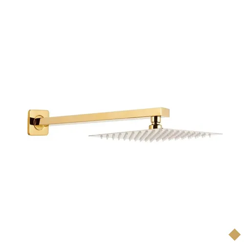 Ducha Quadrada Chuveiro Slim 20x20 Kelter KT72 Dourado
