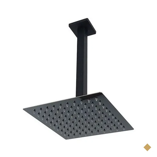 Ducha Chuveiro Teto Inox 20x20 Preto Fosco Suporte Quadrado Piscina Banheiro…